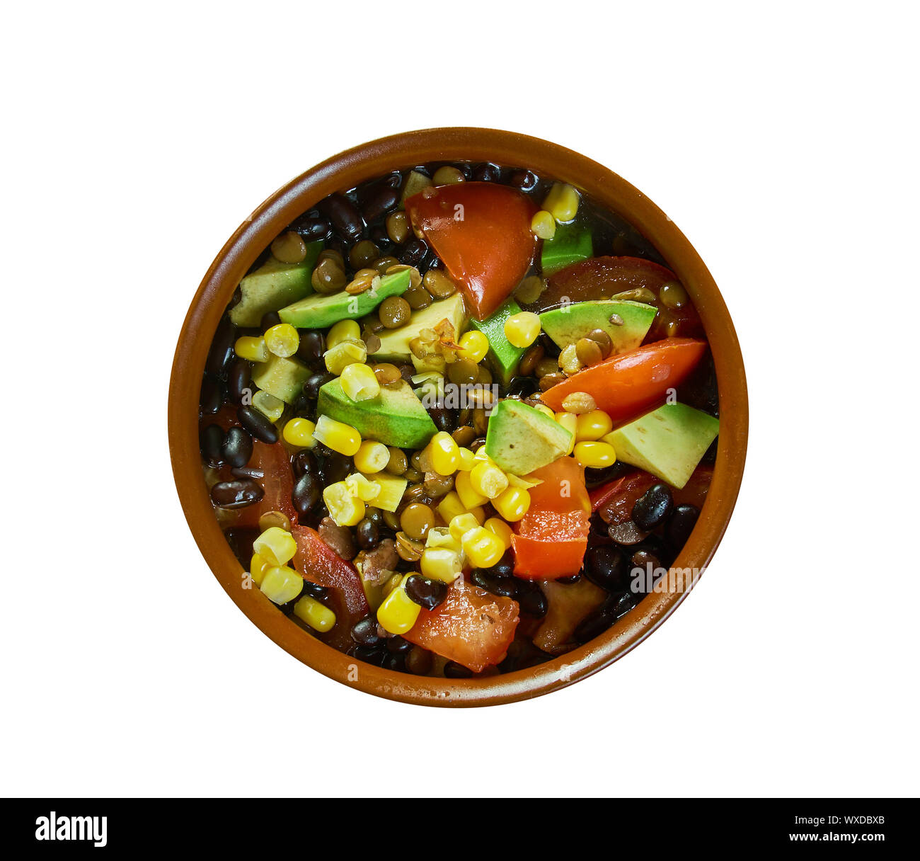 Black Bean Lentil Taco Soup Stock Photo