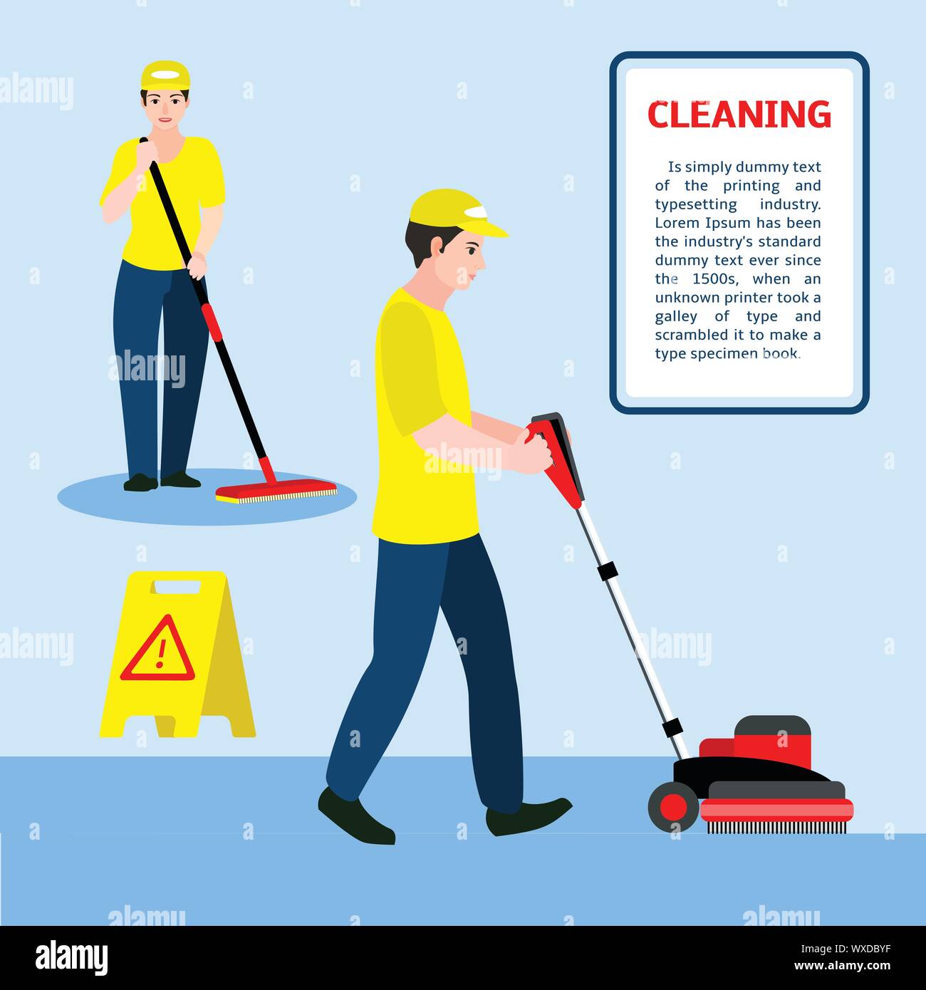 Floor cleaning concept banner. Flat illustration of floor cleaning vector concept banner for web