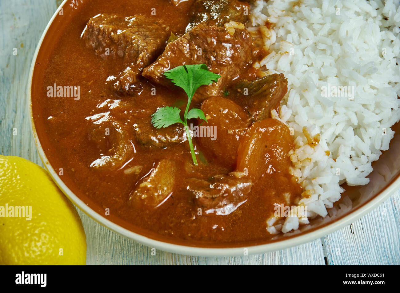 Lamb and apricot Cape Malay curry Stock Photo Alamy