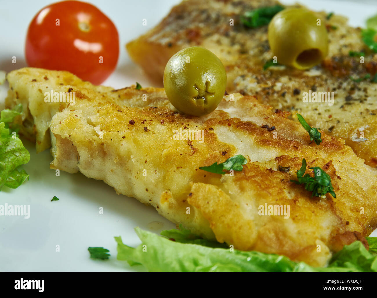 ItalianAmerican Baked Sole Fillet Stock Photo Alamy
