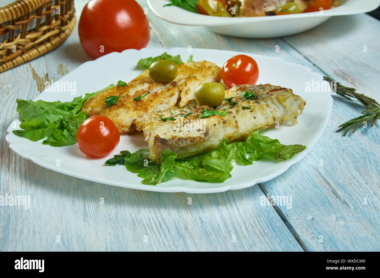ItalianAmerican Baked Sole Fillet Stock Photo Alamy
