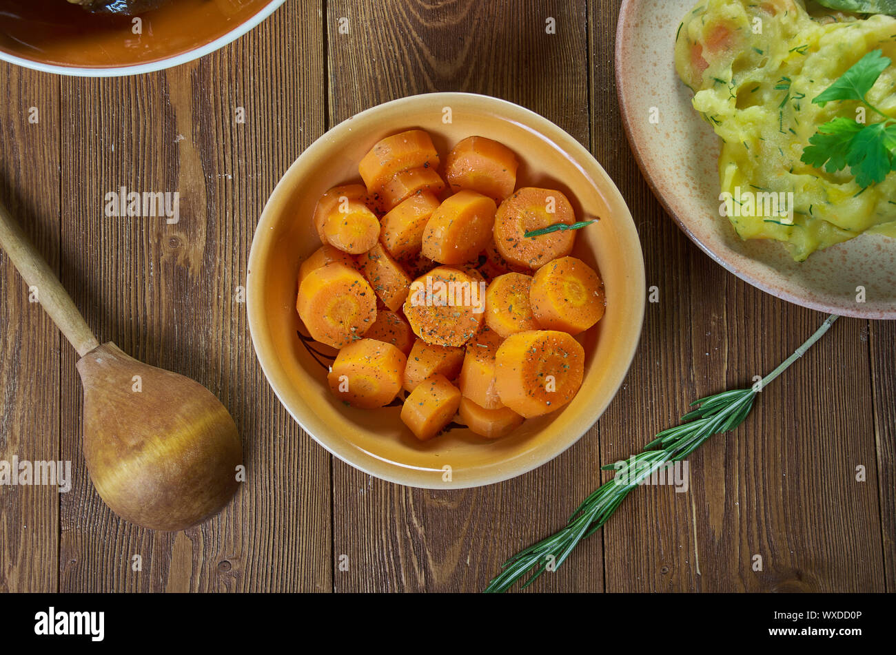 Belgian-Style Carrot Coins Stock Photo - Alamy