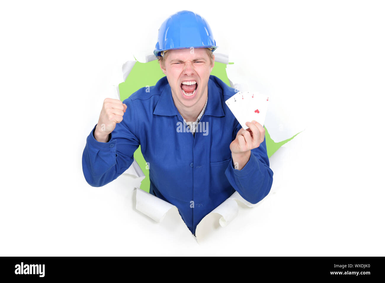 A happy manual worker. Stock Photo