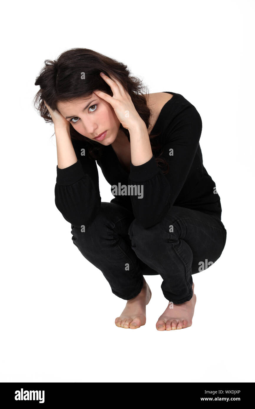 Girl Squatting Cut Out Stock Images And Pictures Alamy