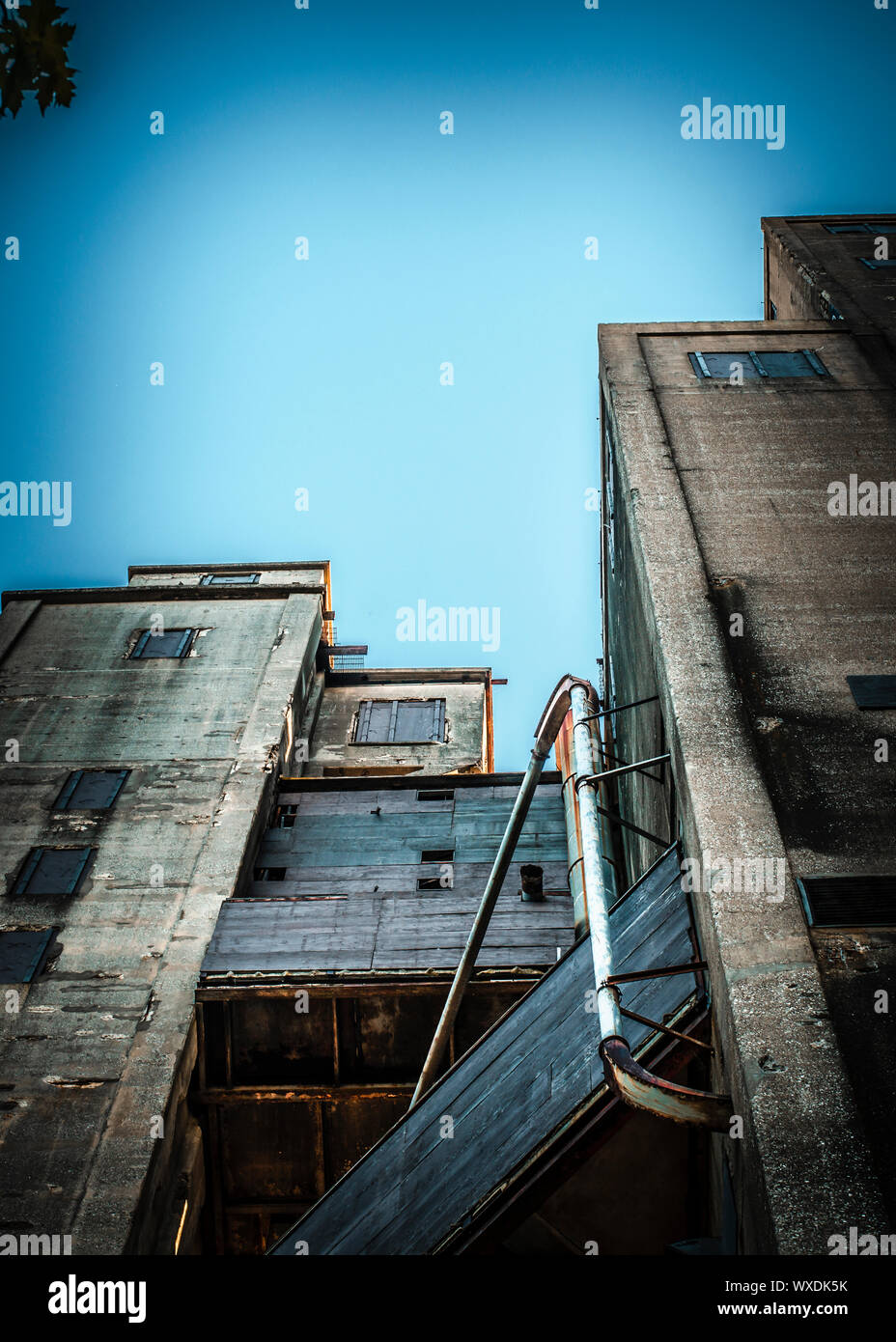 Abandoned grain silo Stock Photo