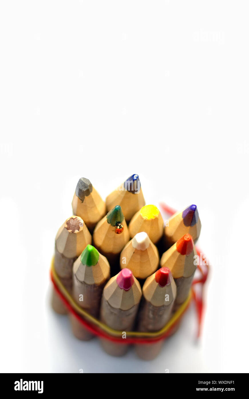 ladybug on color pencils Stock Photo - Alamy