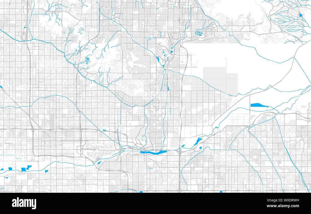 Rich detailed vector area map of Scottsdale, Arizona, U.S.A.. Map