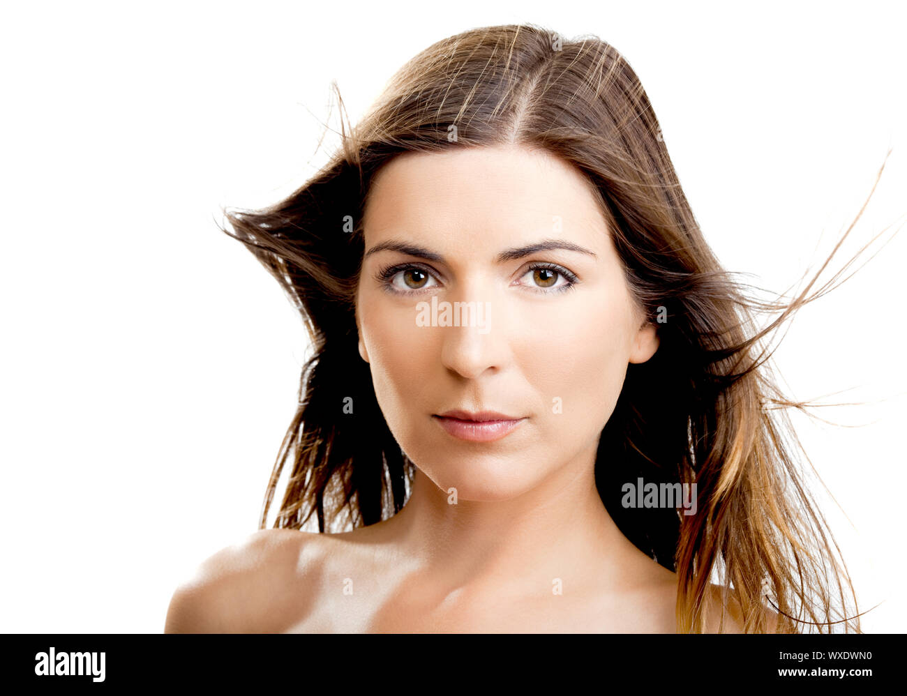 Portrait of a beautiful woman isolated on white Stock Photo - Alamy