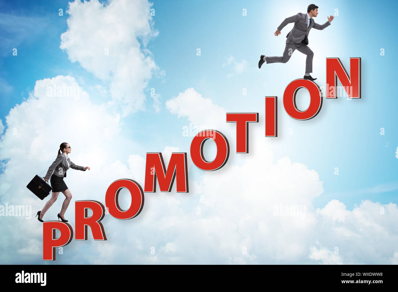 Inequal pay concept between man and woman Stock Photo
