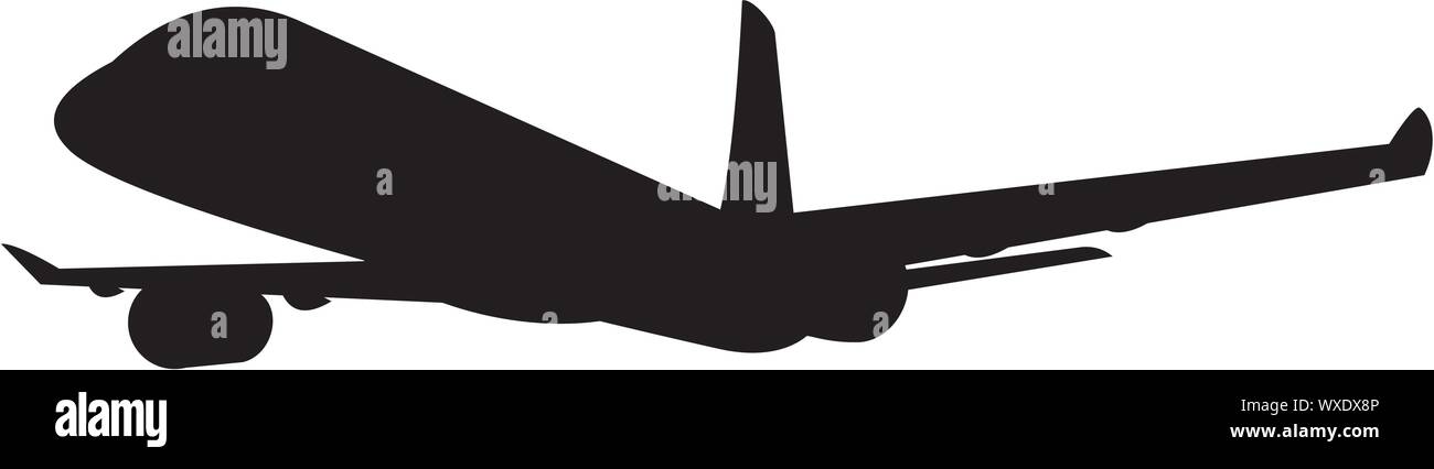 Commercial Jet Plane Airline Silhouette Stock Vector
