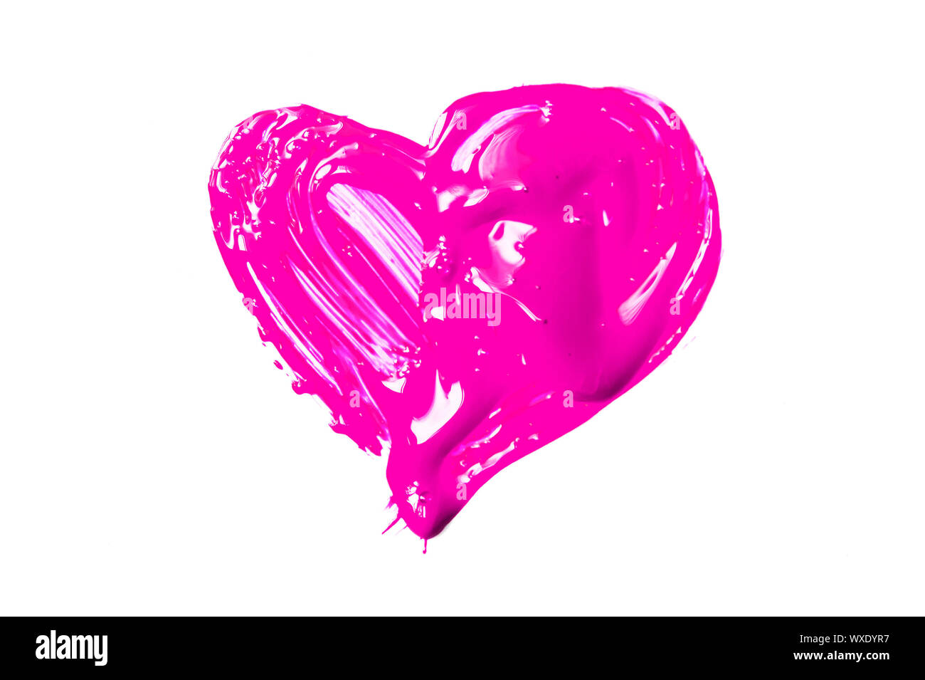 Pink heart on white background Stock Photo Alamy