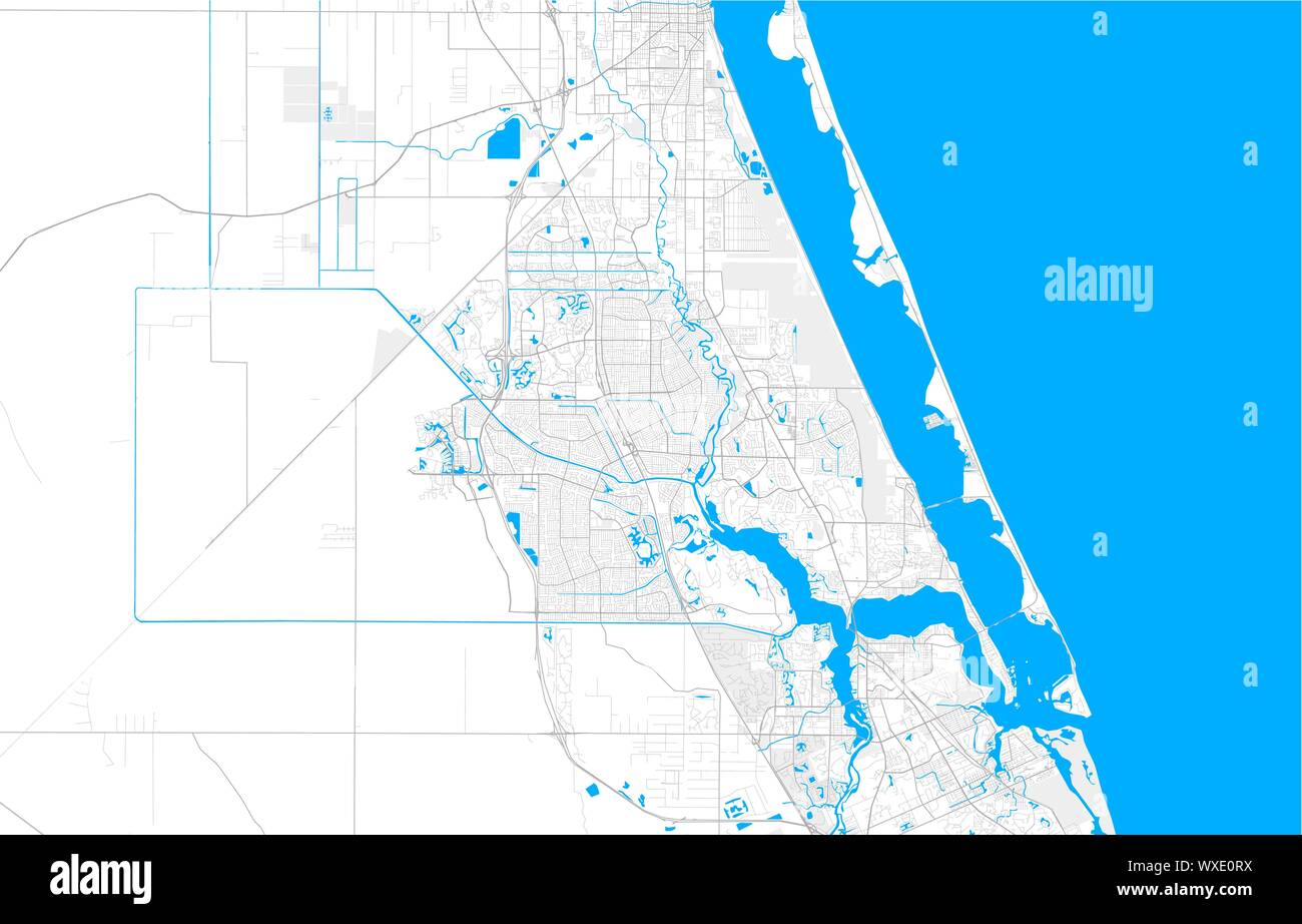 Rich detailed vector area map of - Rich Detailed Vector Area Map Of Port St Lucie Florida Usa Map Template For Home Decor WXE0RX