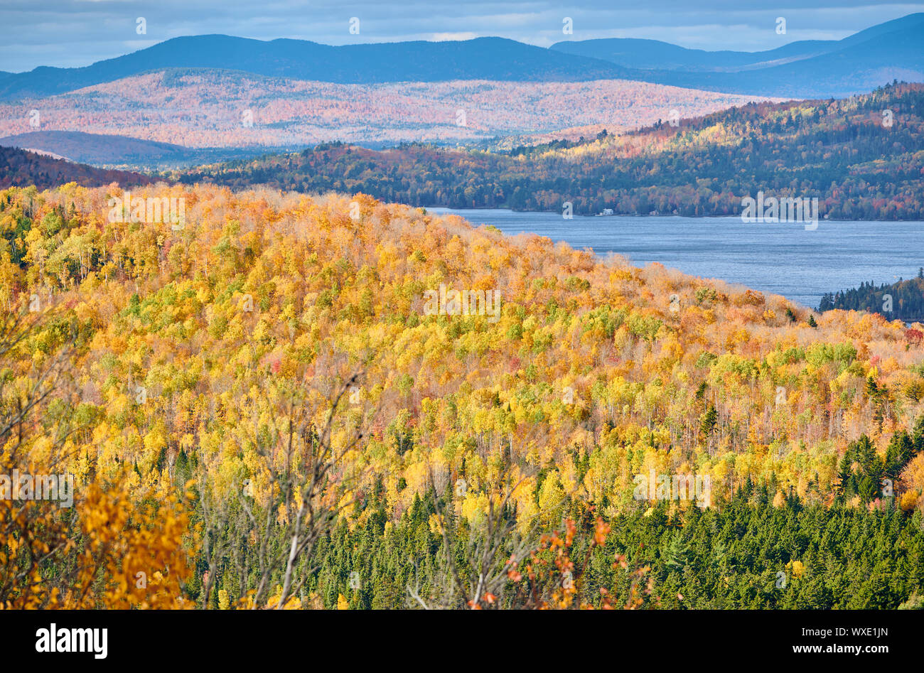 Mooselookmeguntic Lake at autumn, Maine, USA Stock Photo Alamy