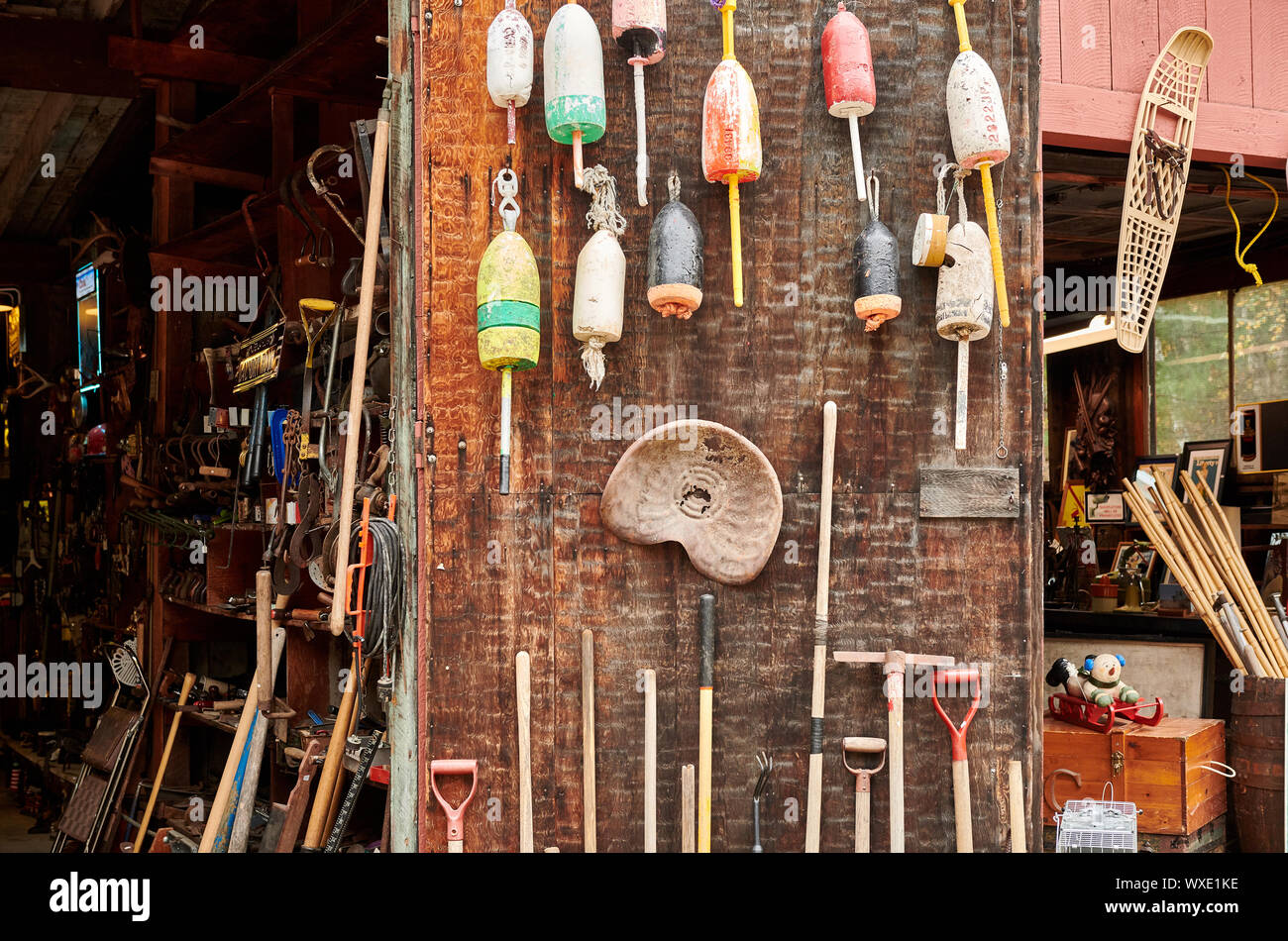Fishing buoys at flea market Stock Photo Alamy