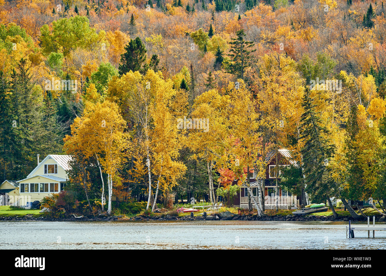 Rangeley Lake at autumn Stock Photo