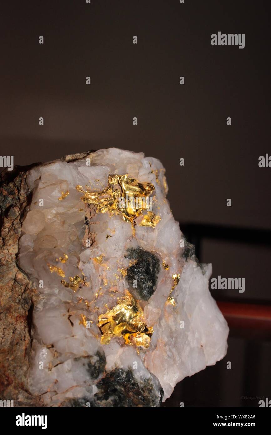 A foil crystalline gold specimen from California Stock Photo Alamy