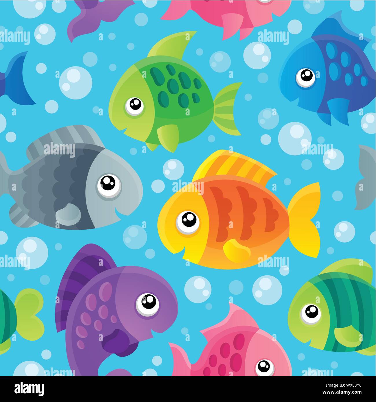 Fish theme seamless background 1 Stock Vector Image & Art - Alamy