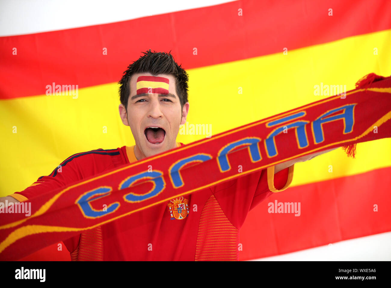 Spanish football fan Stock Photo Alamy