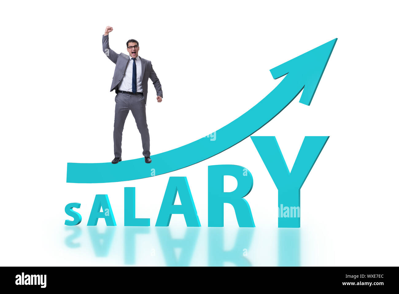 Concept of increasing salary with businessman Stock Photo ...