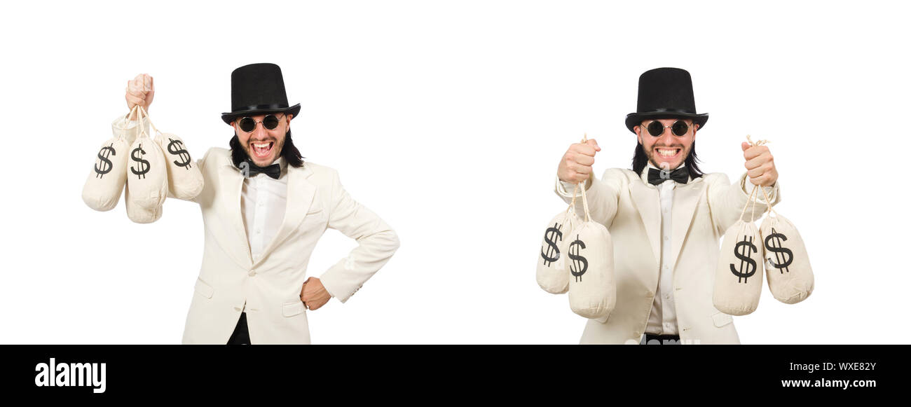 Collage of young man in suit Stock Photo