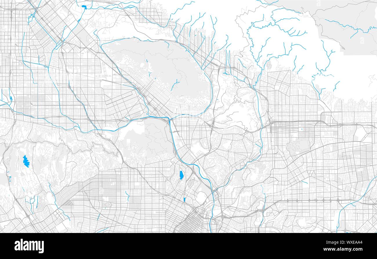 Rich detailed vector area map of Glendale, Arizona, U.S.A.. Map