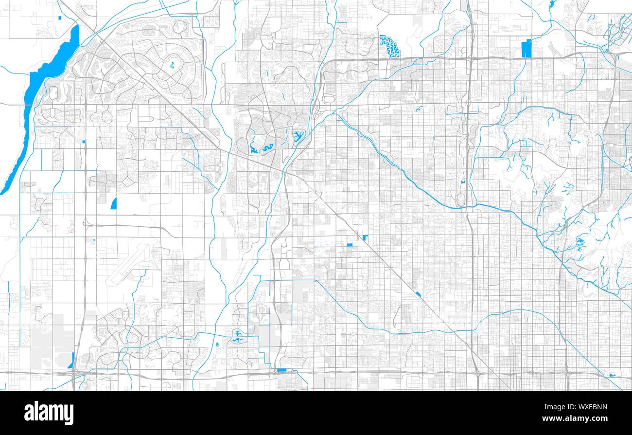 Rich detailed vector area map of Peoria, Arizona, USA. Map template for 
