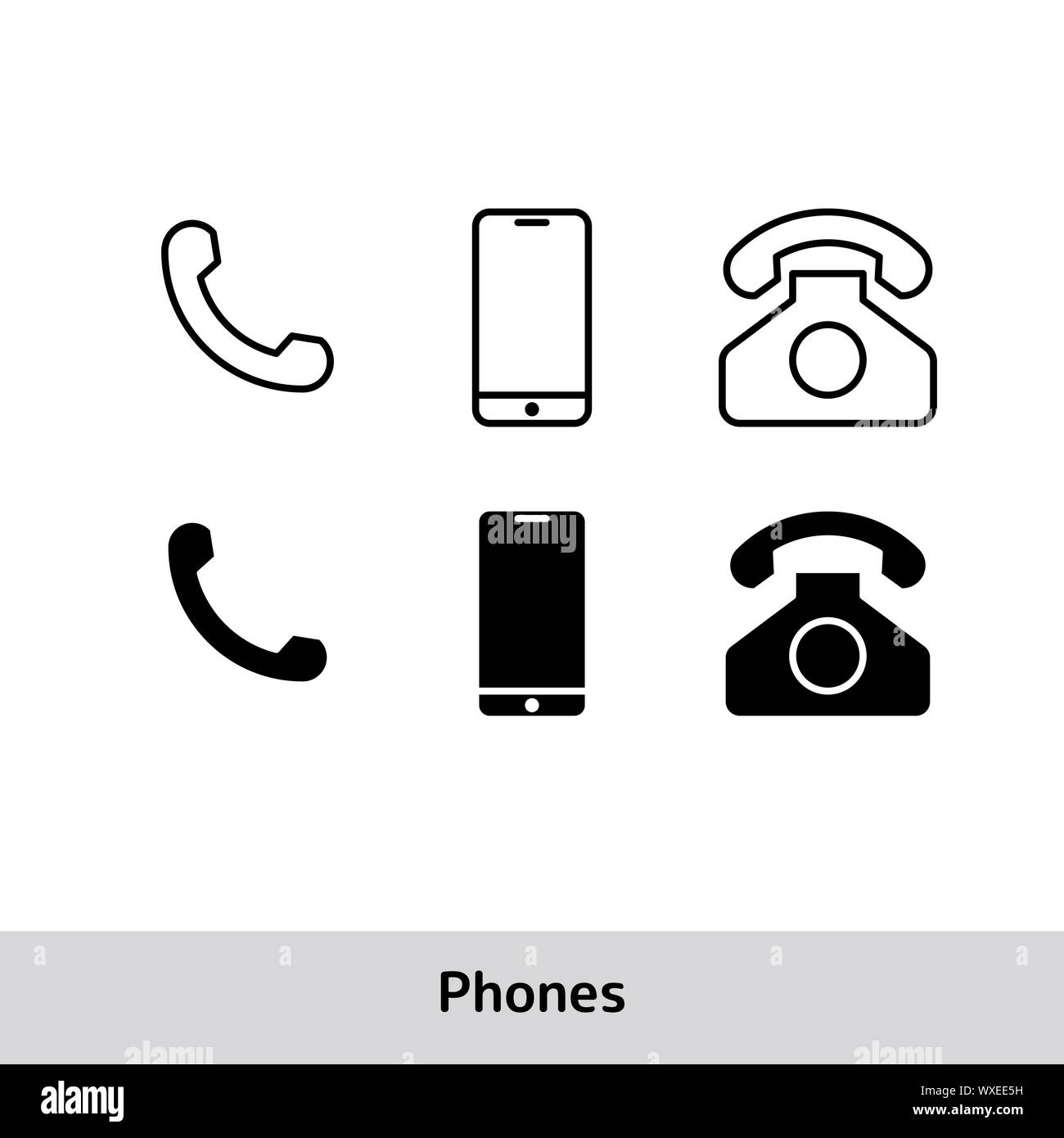 Phone Icon Set, Call Symbol Vector Isolated On White Background Stock ...