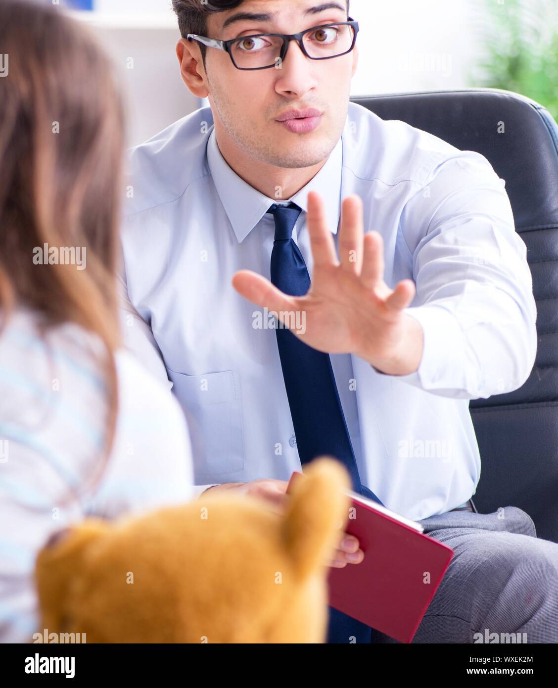 Patient visiting psychiatrist doctor for examination Stock Photo Alamy