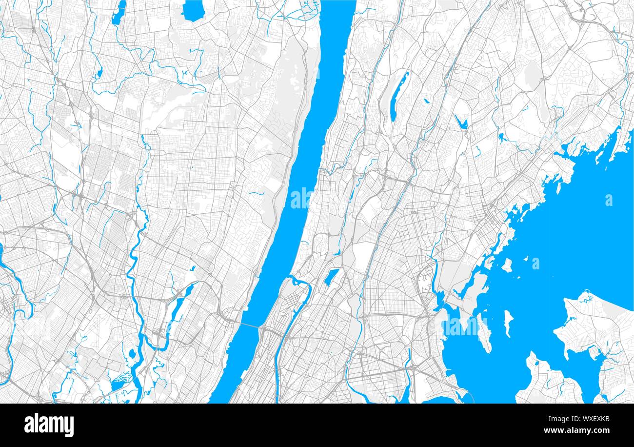 Rich detailed vector area map of Yonkers, New York, USA. Map template