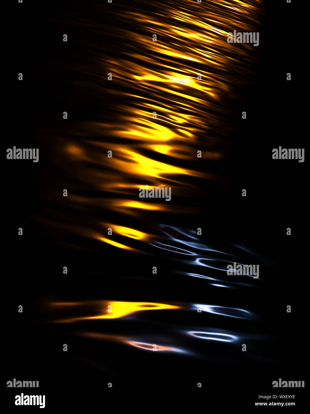 dark water lights reflections background Stock Photo