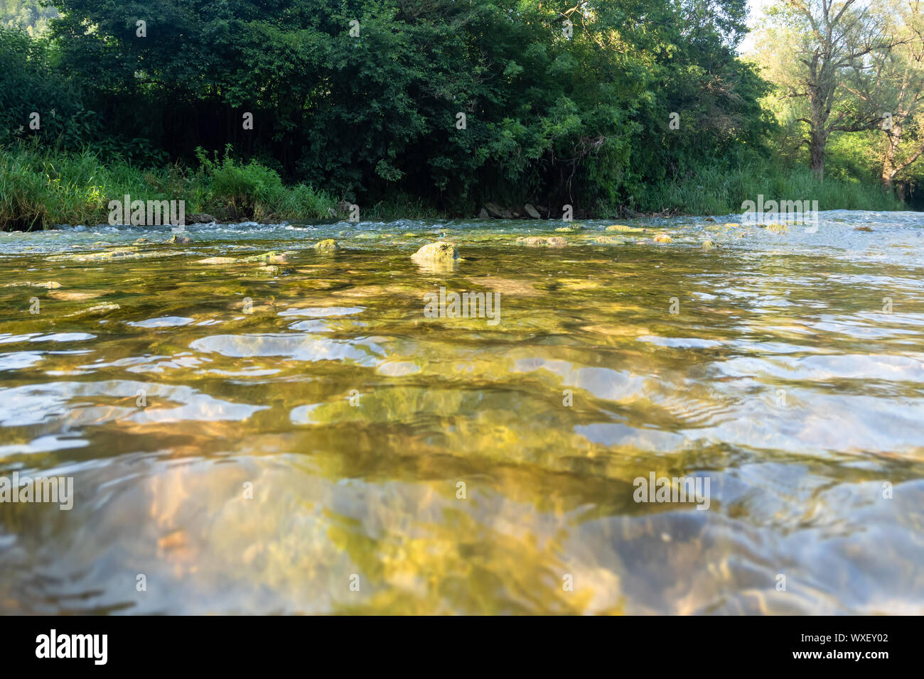 outdoor river Neckar water scenery Stock Photo