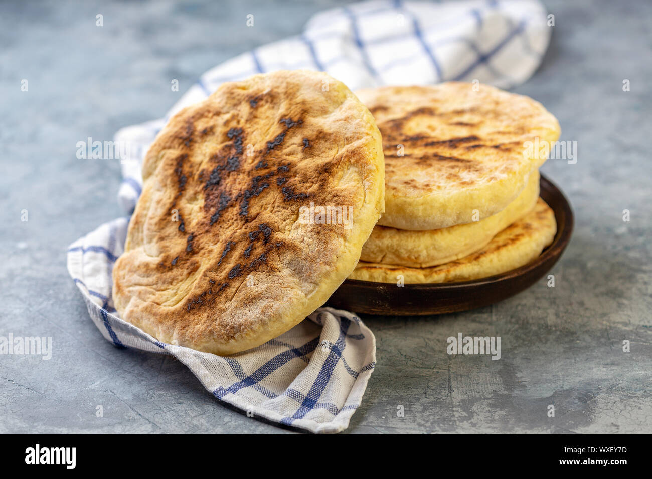 Traditional turkish bread called bazlama Stock Photo Alamy
