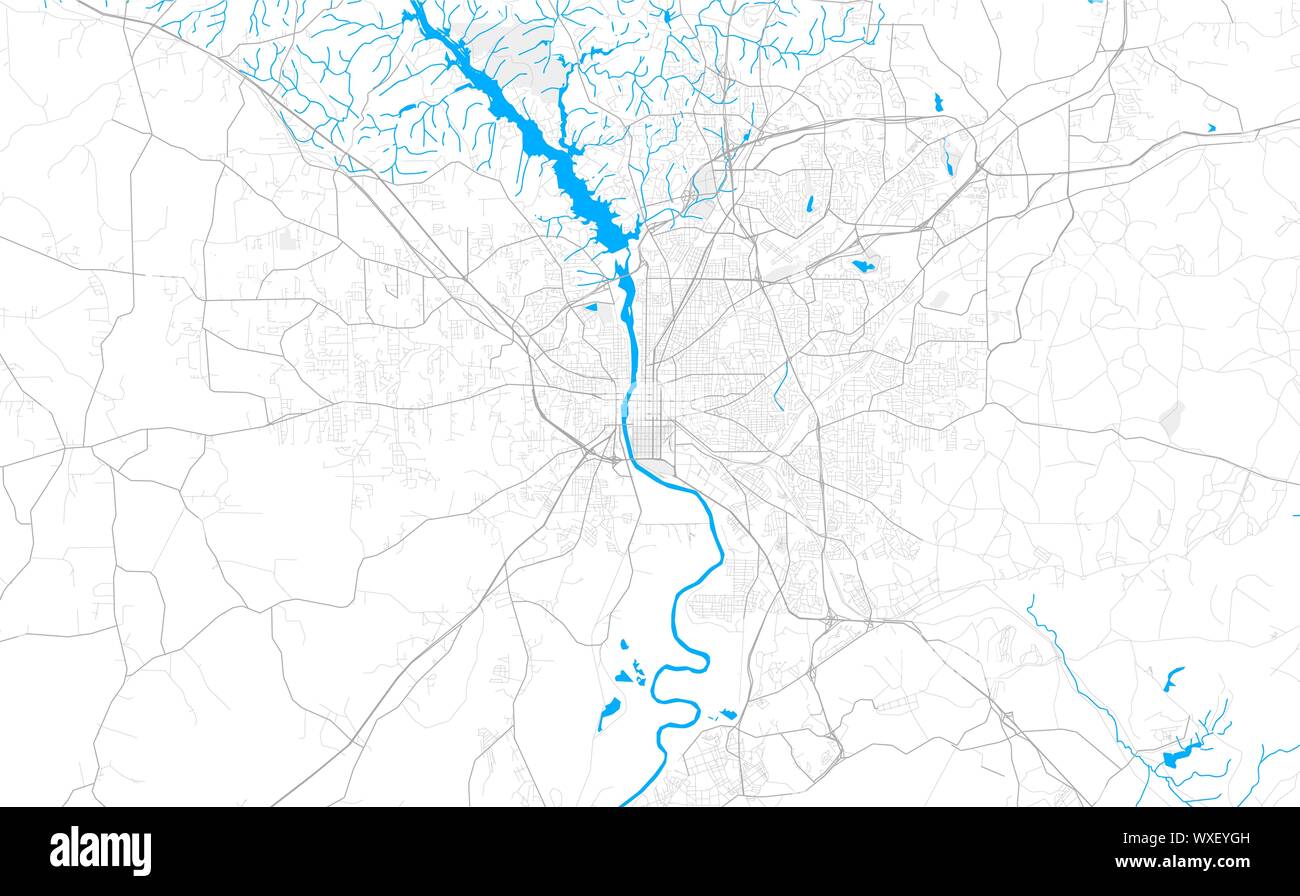Rich detailed vector area map of Columbus, USA. Map template