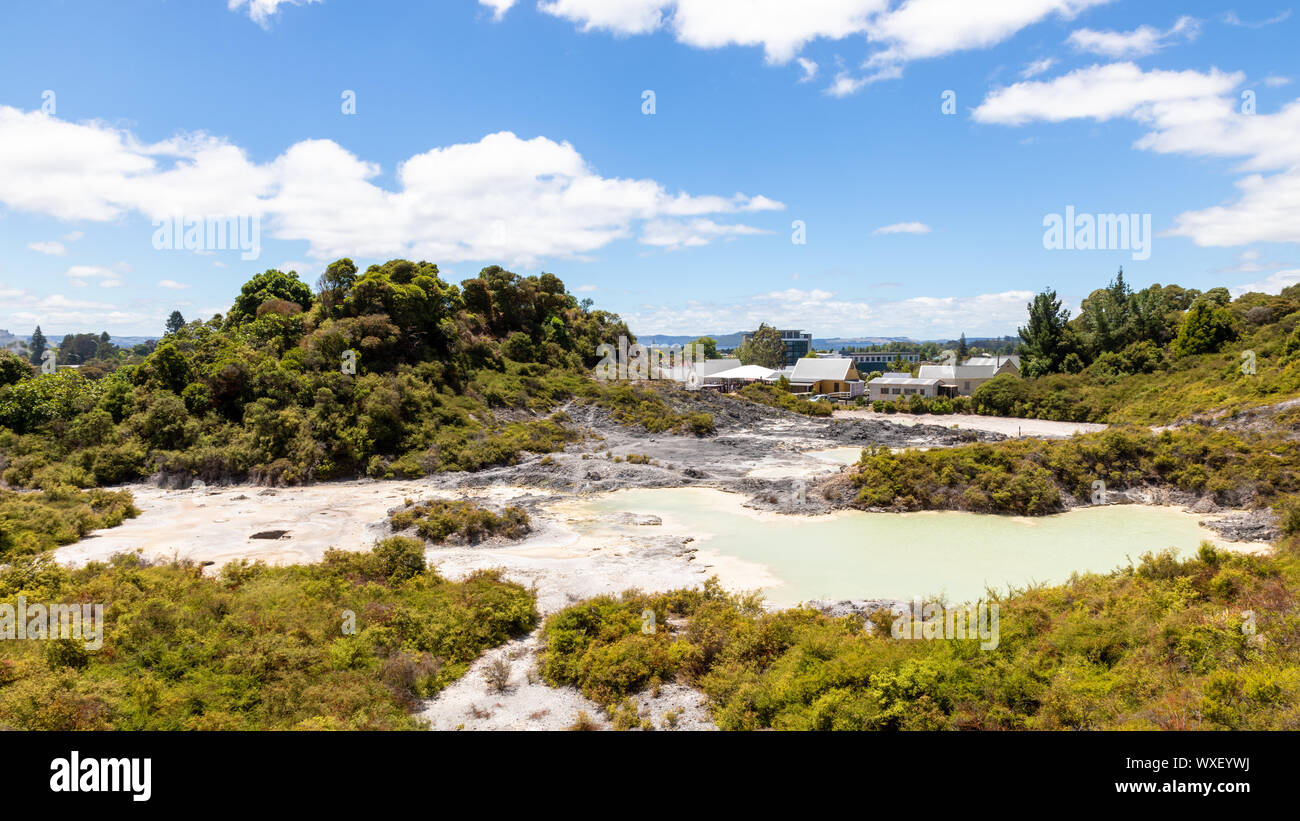 geothermal activity at Whakarewarewa Rotorua New Zealand Stock Photo