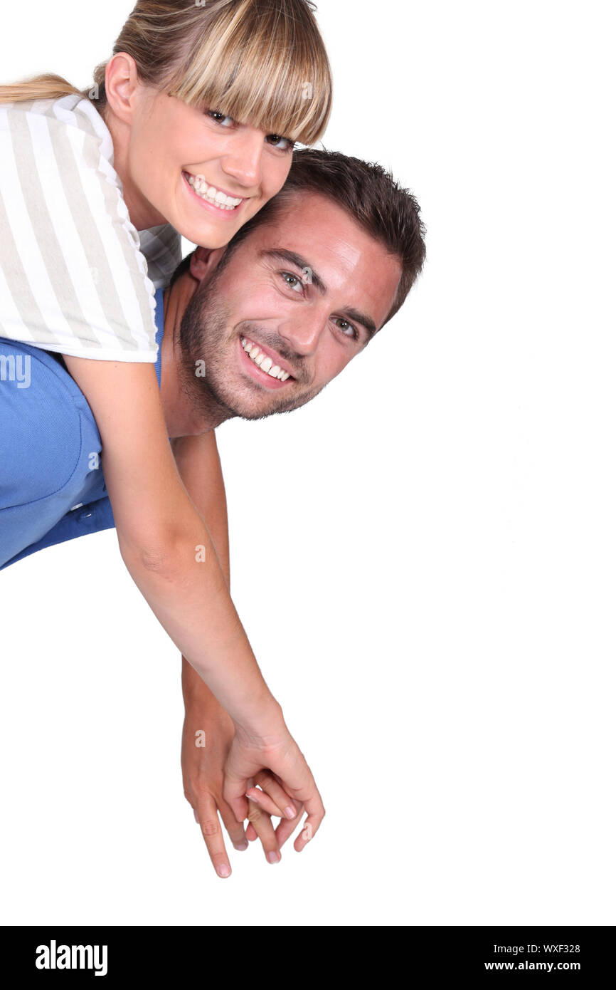 Мальчик катает на спине. Фем бой. Girl carries boy. Girl carries boy. Парочка подростки на прозрачном фоне.