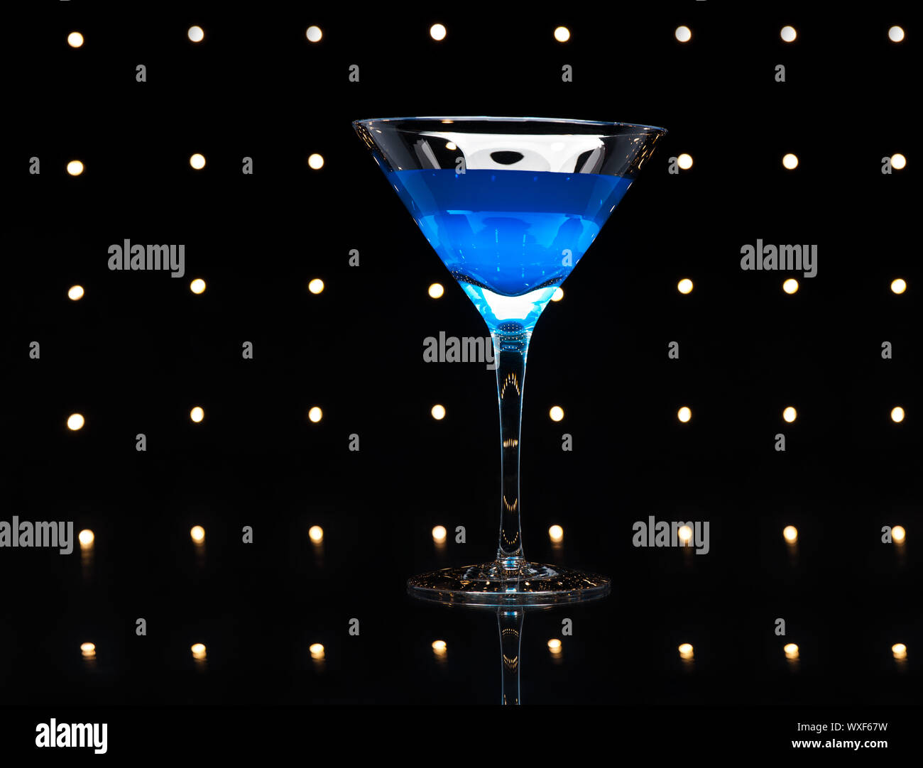 Blue Martini Curacao Cocktail in an disco setting Stock Photo Alamy