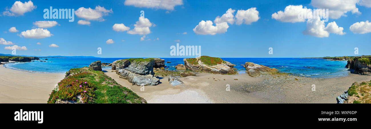 Summer Atlantic beach, Spain Stock Photo