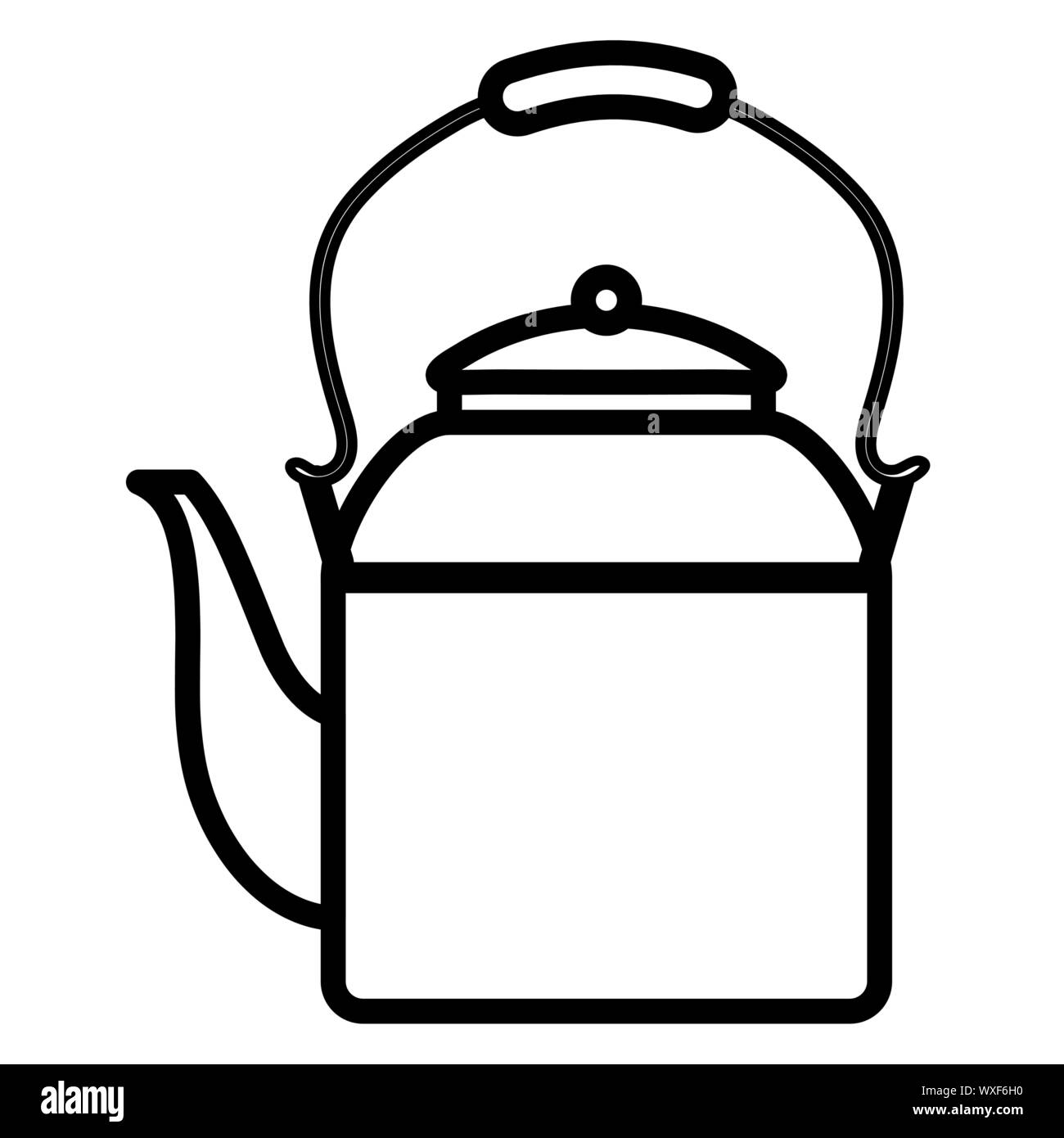 tea kettle icon over white background, vector illustration Stock Vector