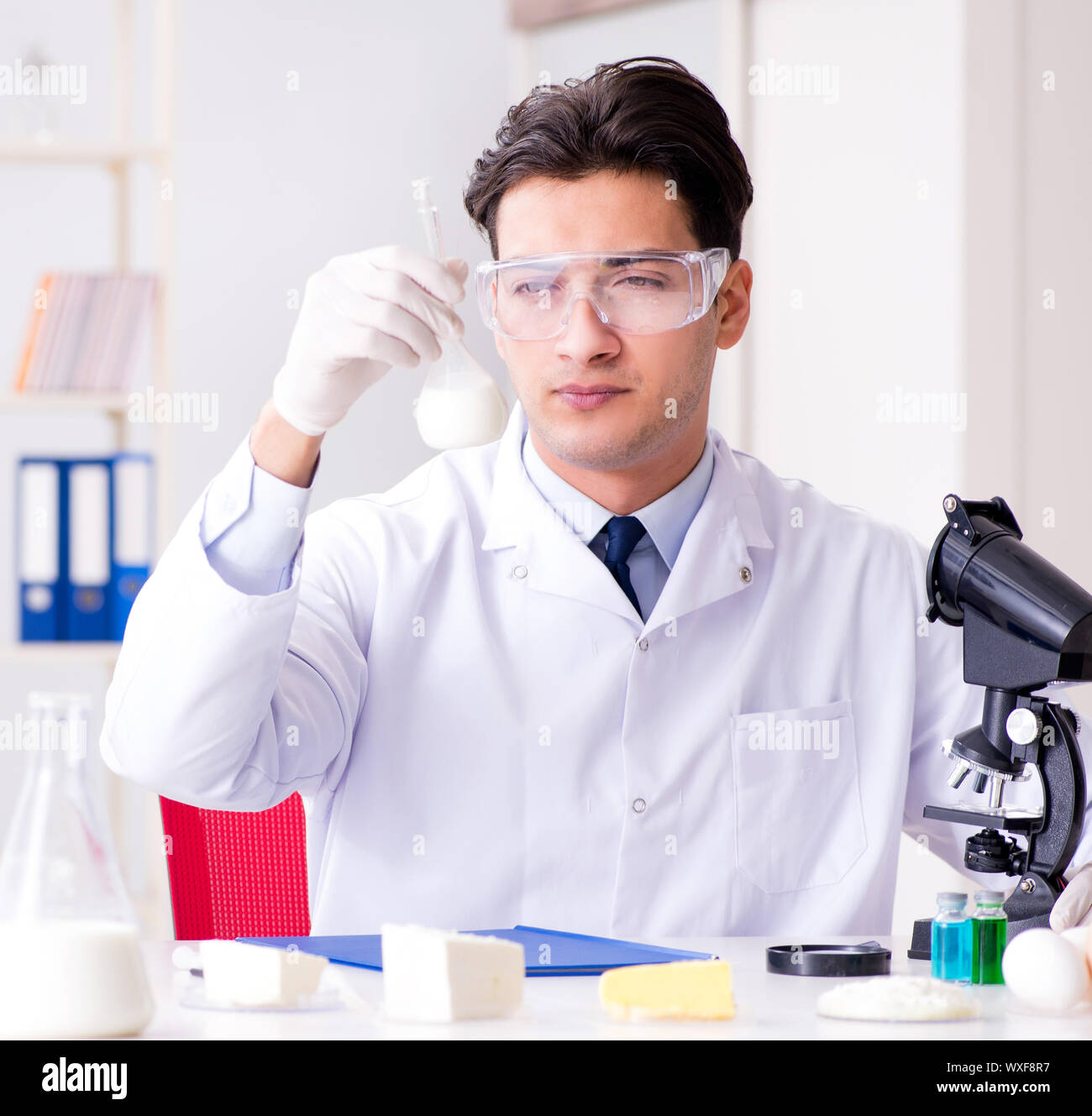 Two lab doctor testing food products Stock Photo Alamy