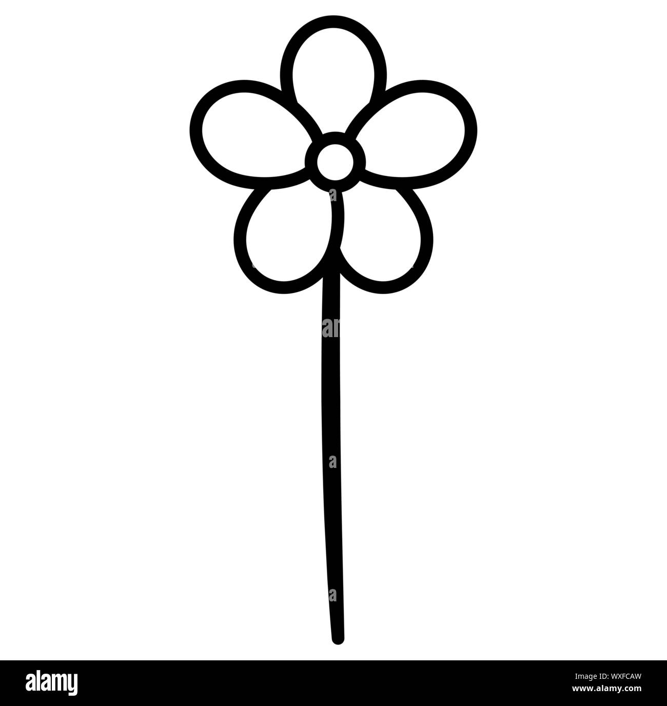 beautiful flower icon over white background, vector illustration Stock ...