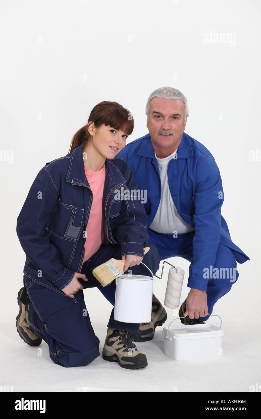 Vocational Training in painting Stock Photo