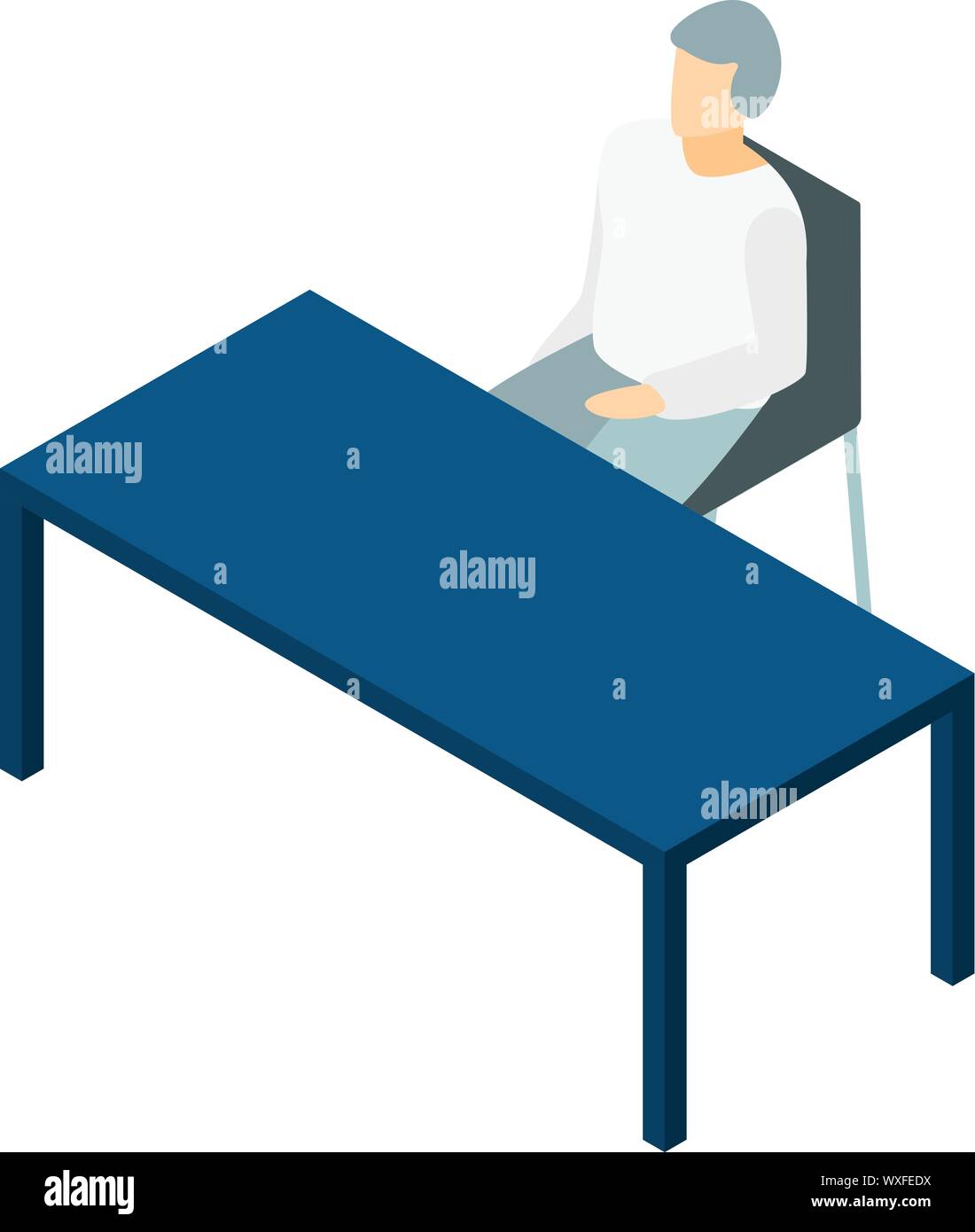 Man office desktop icon. Isometric of man office desktop vector icon