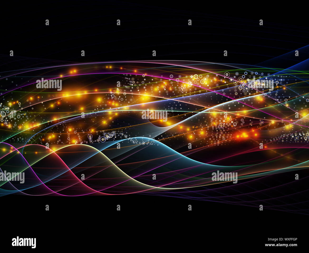 Artistic abstraction composed of lights, fractal and custom design ...