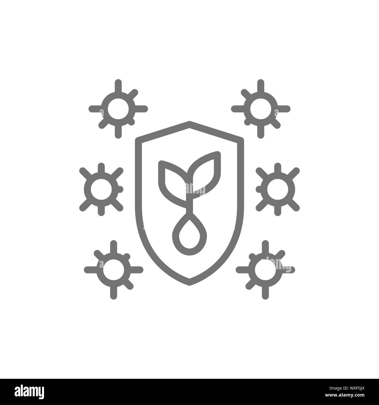 Vector plant protection against pests line icon Stock Vector Image