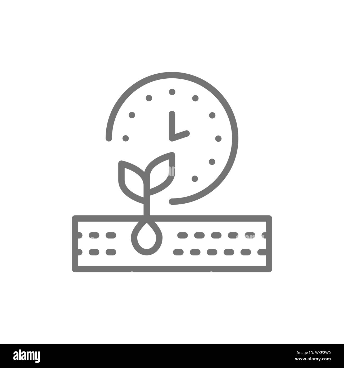 Plant ripening period, seed planting, agriculture line icon. Stock Vector