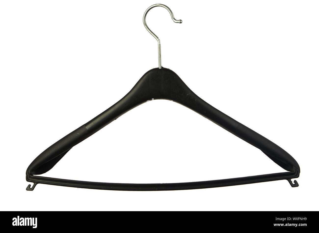 Plastic black clothes hanger isolate Stock Photo Alamy