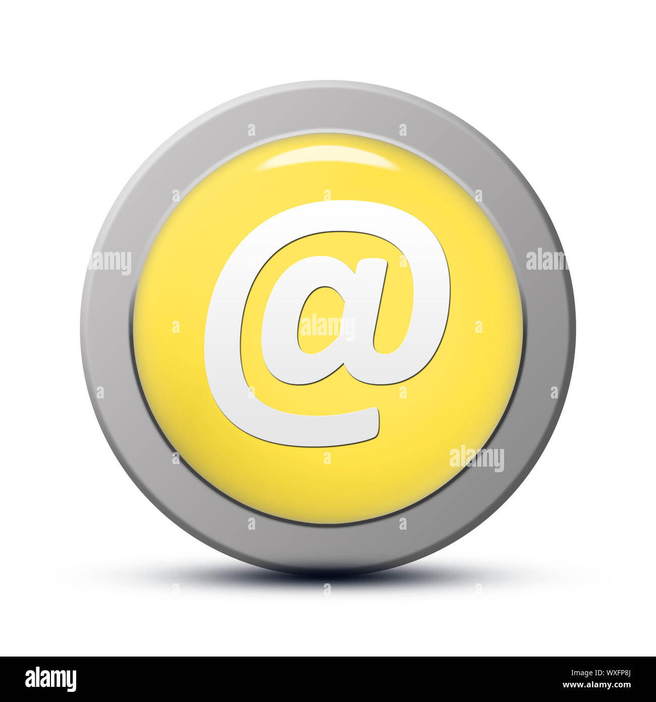 yellow round Icon series Email address button Stock Photo Alamy