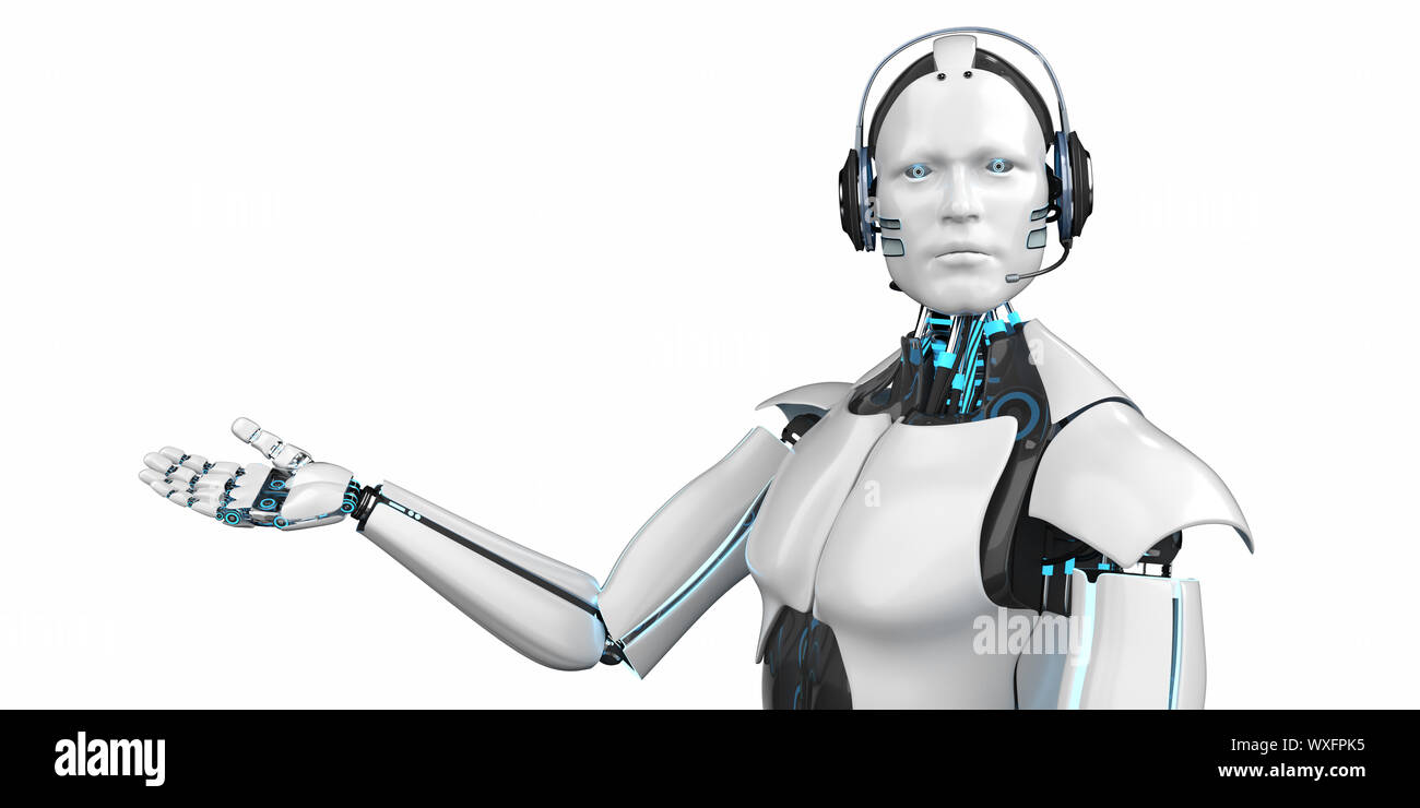 Callbot Robot Headset Stock Photo
