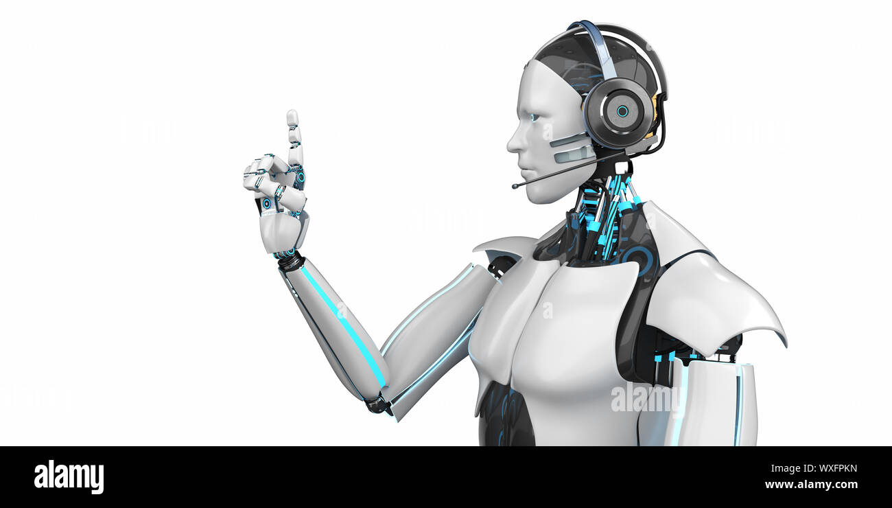 Humanoid Robot Callbot Stock Photo