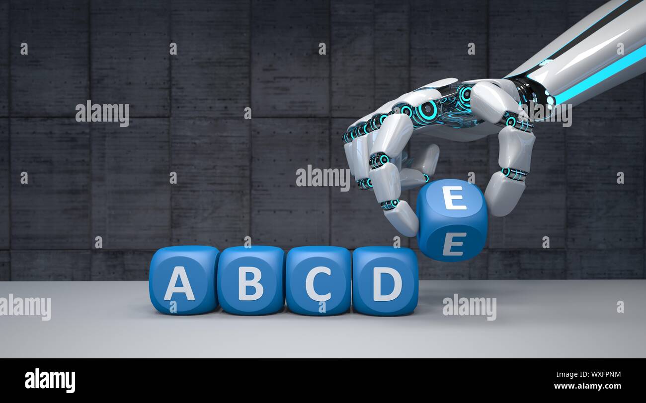 Robot Hand ABC Stock Photo